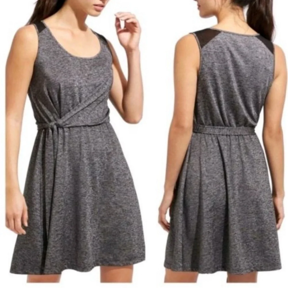 Athleta Sweet Sunday Faux Wrap Mini Dress Women’s Space Dye Gray 215102-00 Sz M